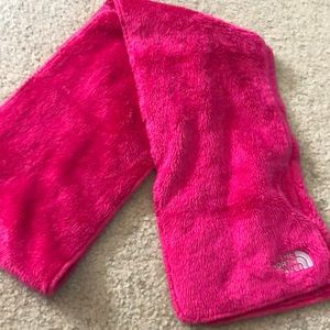 Bright pink north face scarf